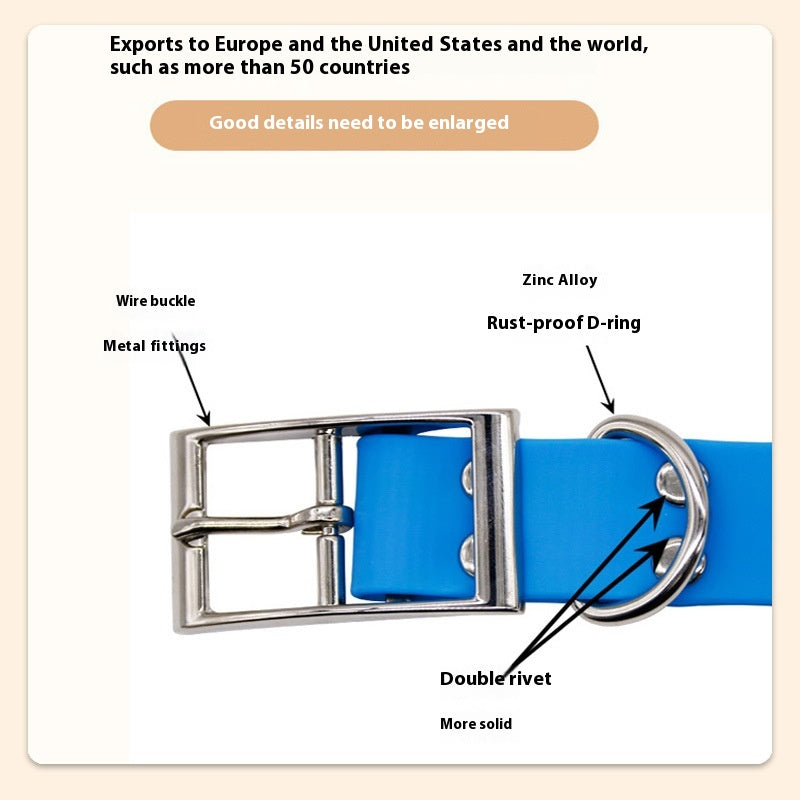 Factory Wholesale PVC Plastic Waterproof Dog Collar Wear-resistant Dog Collar Out Dog Traction Collar Pet Supplies