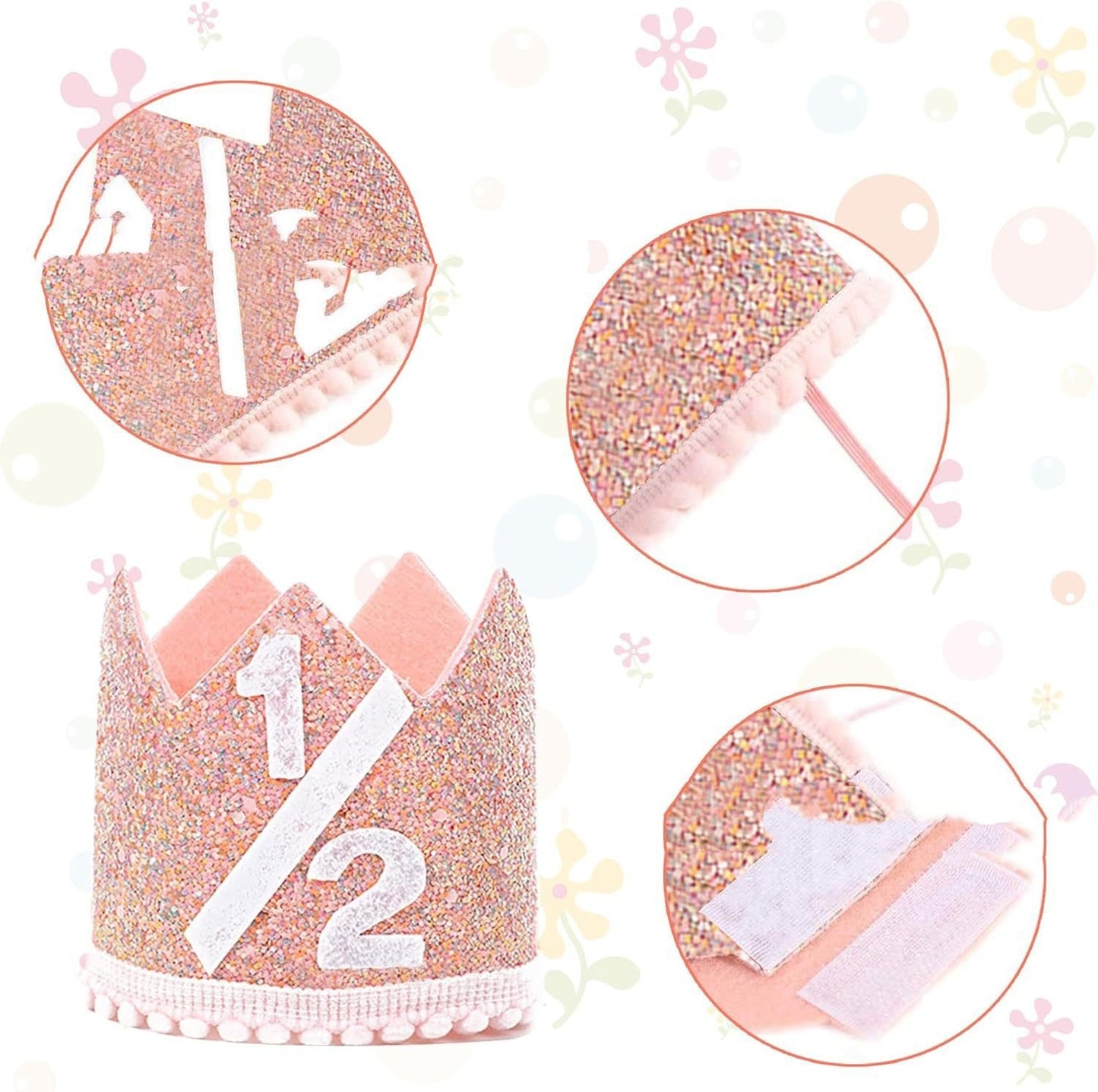 Decorative Rose Gold Half-year-old Crown Party Decorative Hat