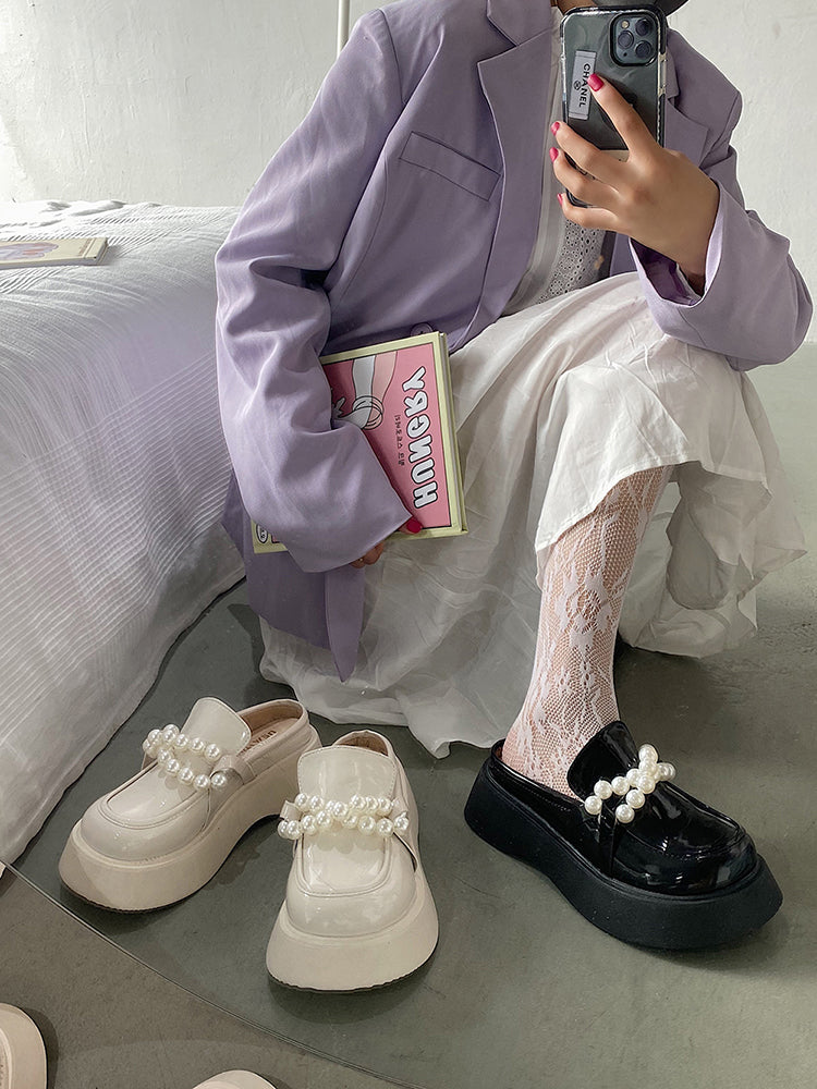 Baotou Half Slippers Female Pearl Fairy Slippers