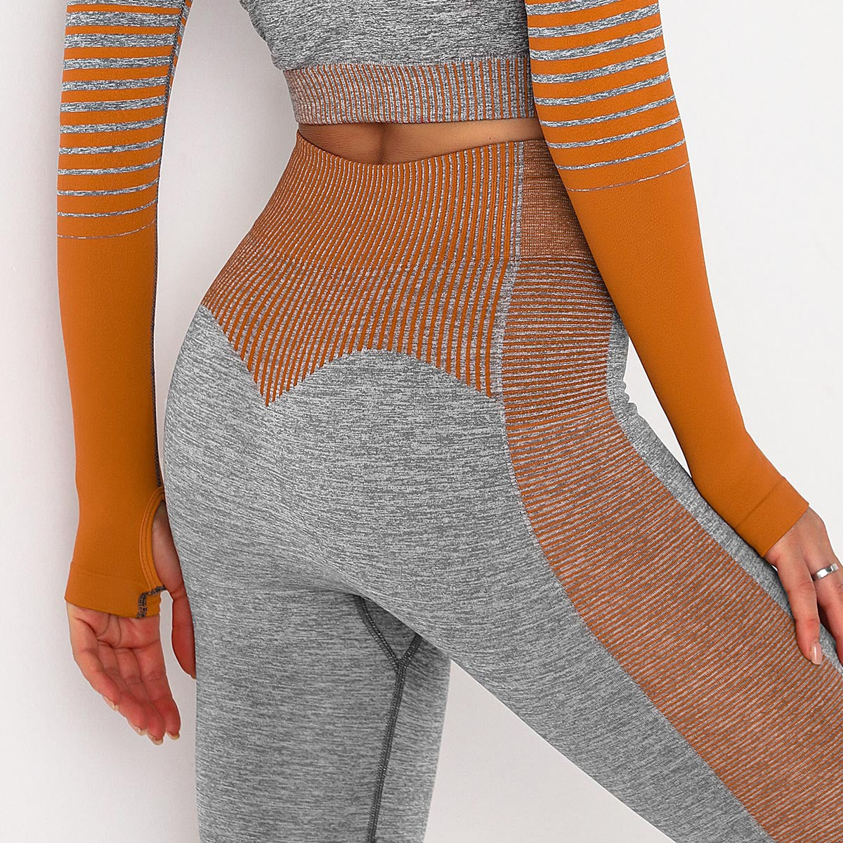 Seamless Striped Knitted Yoga Fitness Pants