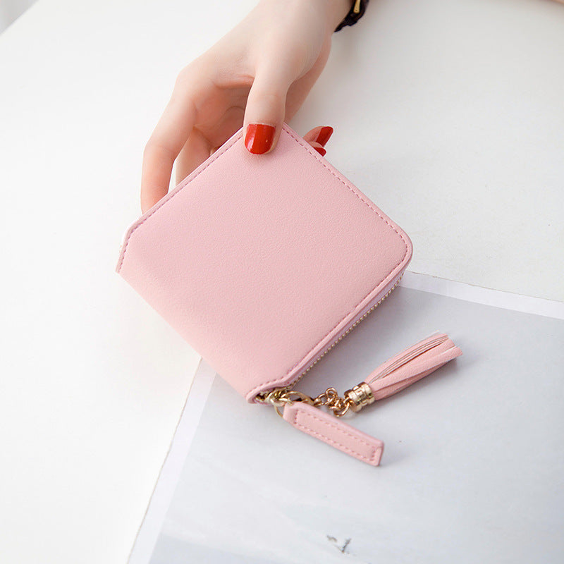 Square zipper wallet ladies coin purse