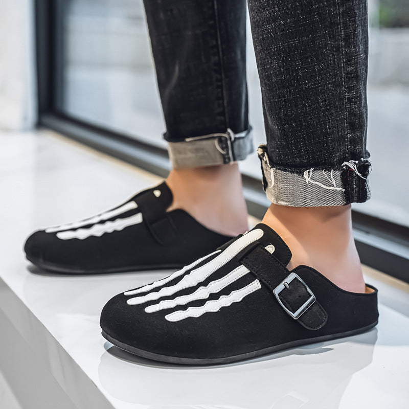Men's Low-top Half Slippers Slip-on Lofter Board Shoes