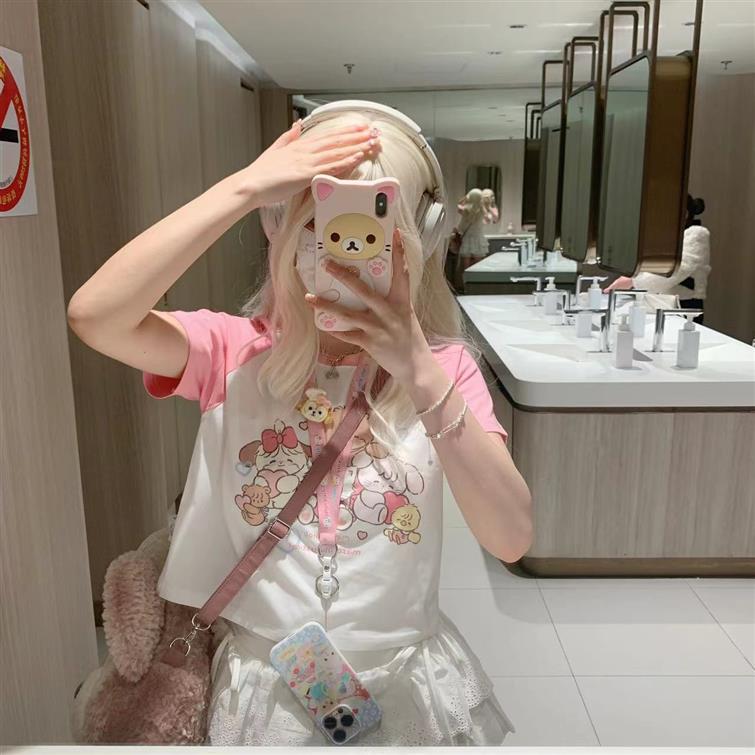 Raglan Sleeve Printed Hot Girl