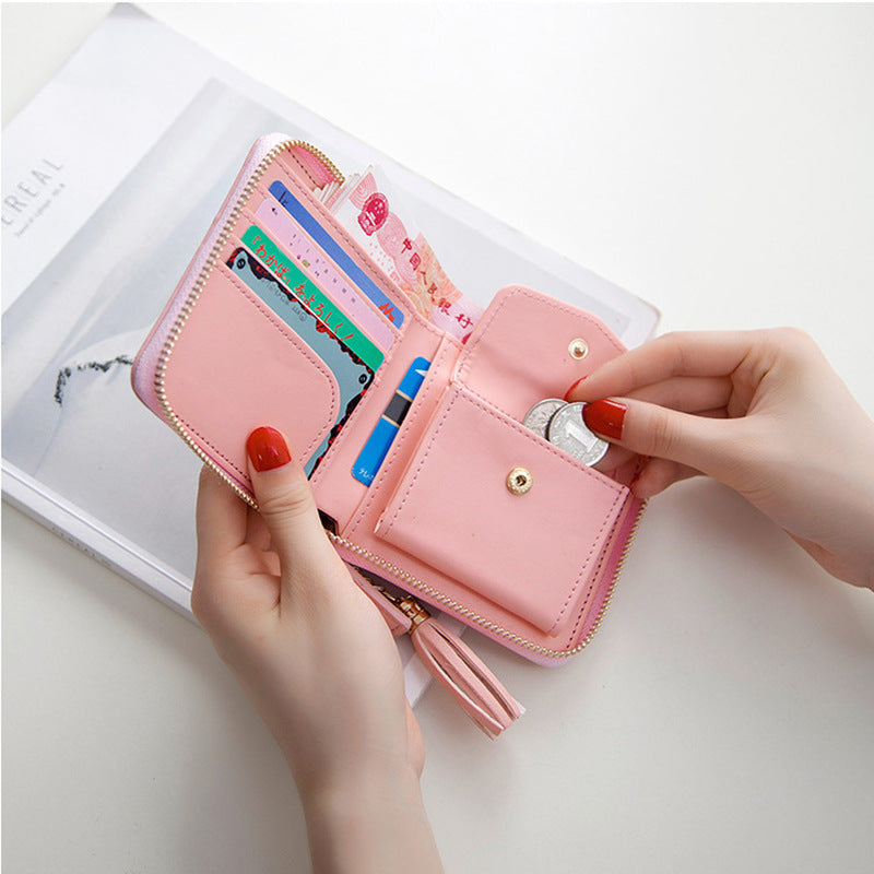 Square zipper wallet ladies coin purse