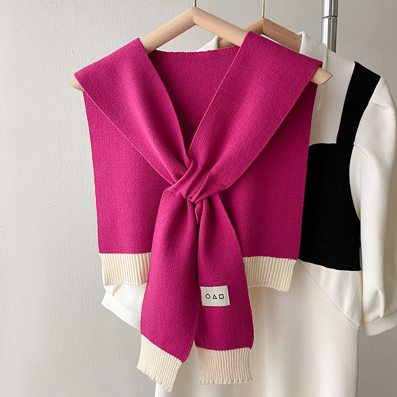 Shirt With Small Shawl Shirt Green Scarf Woolen Shoulder