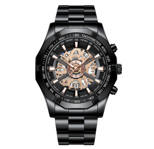 Men's Waterproof Luminous Casual Business Skeleton Shrimp Watch