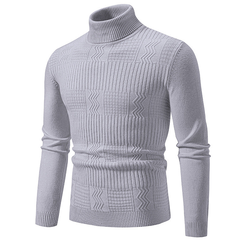 Mens Fashionable Jacquard Pullover In Solid Color For Warmth