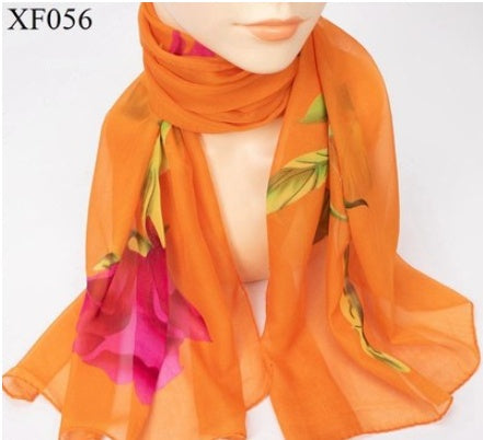Spring And Autumn Print Chiffon Scarf Shawl