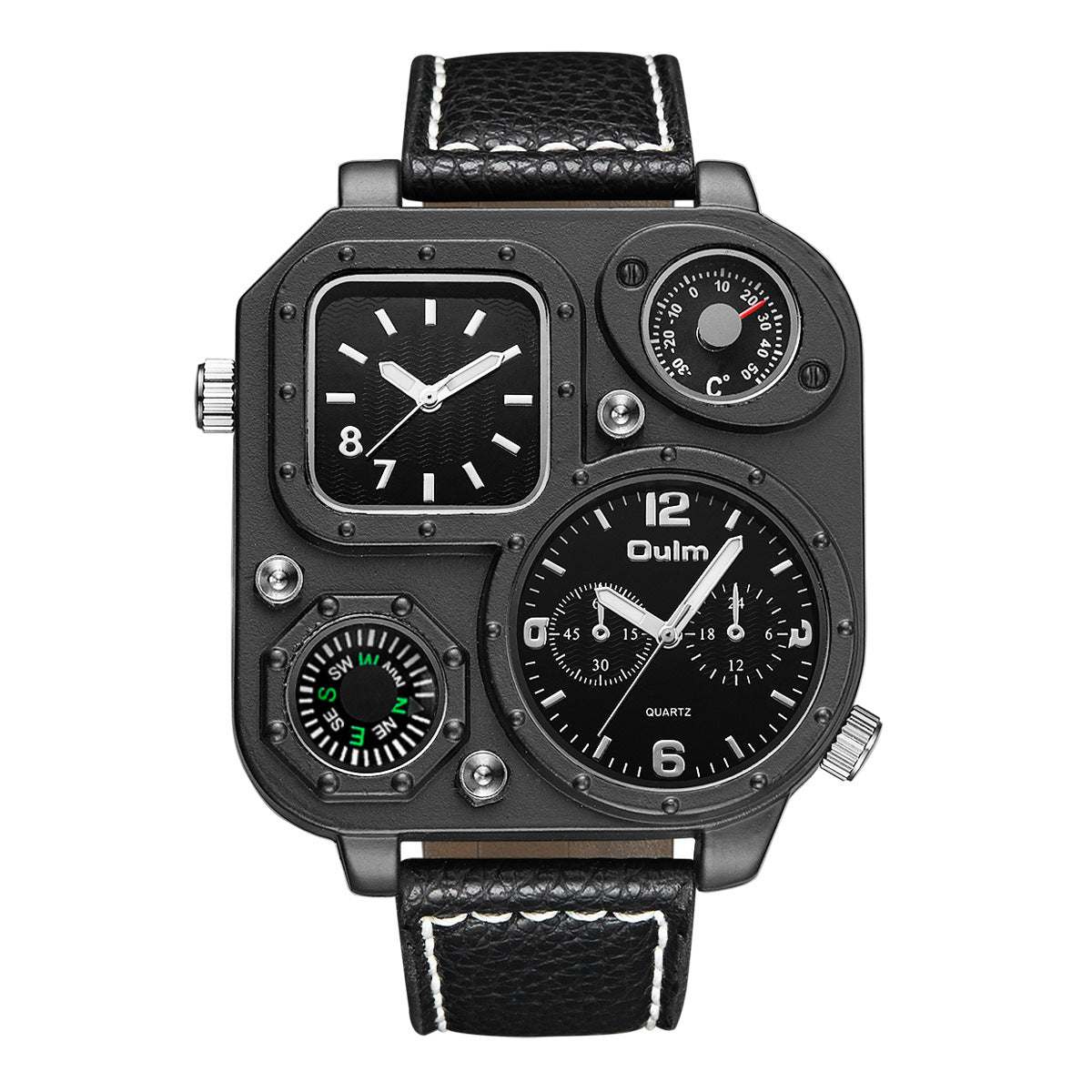 Firkantet Punk Dual Display Urskive Herre Multifunktionelt Sports Personlighed Remur