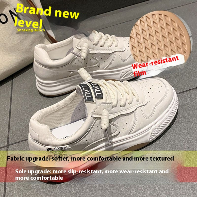 Spring And Autumn Flat Platform White All-matching Casual Sports White Shoes Board Shoes