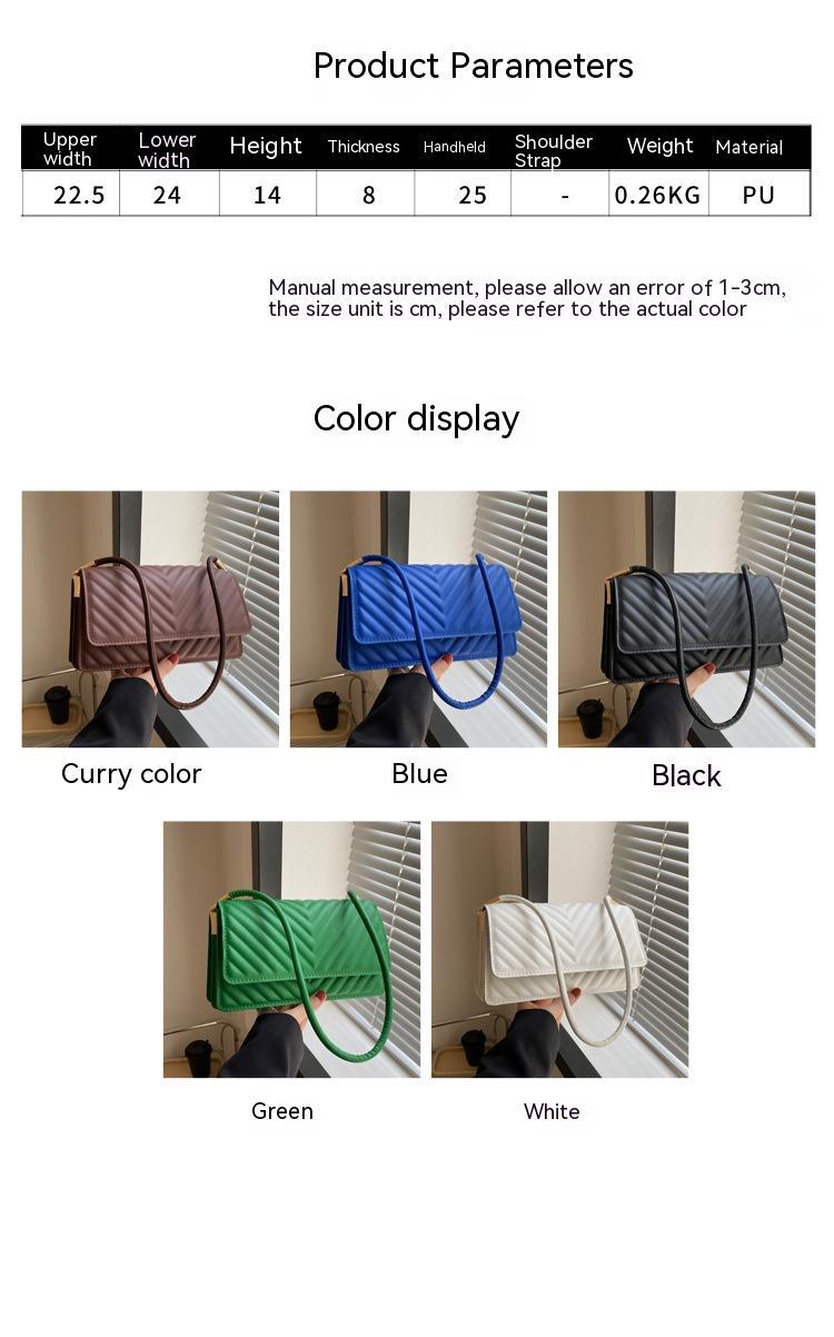 Embroidery Thread Shoulder Small Square Bag Casual Simple