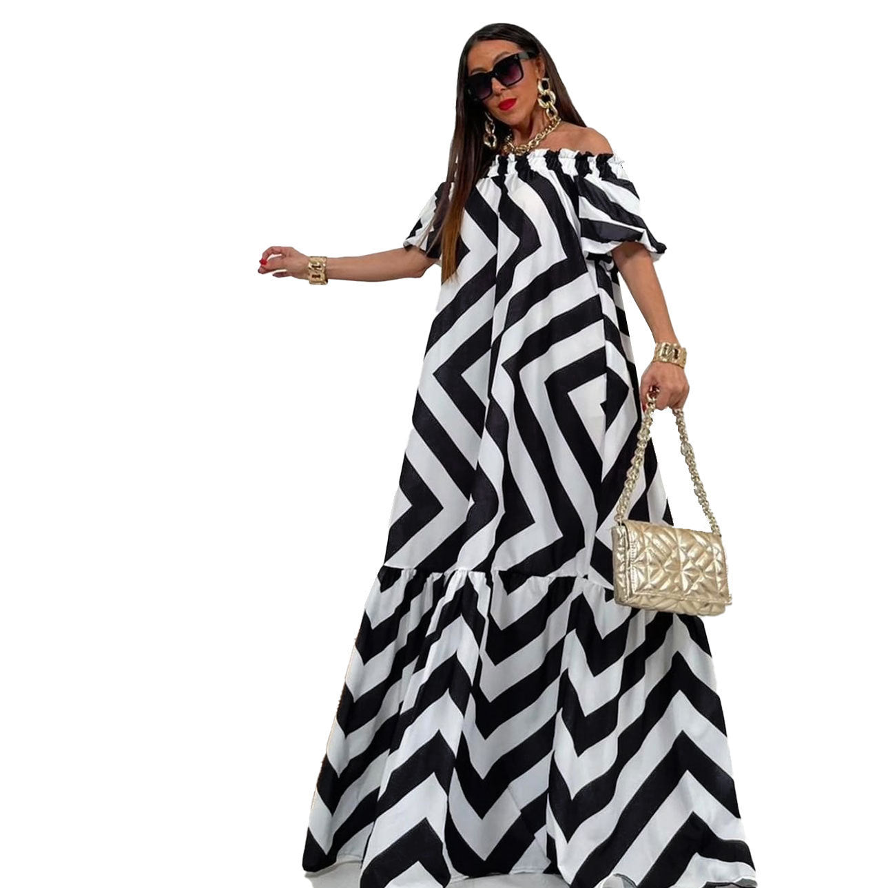 Fashion Women's Bubble Sleeve Dress