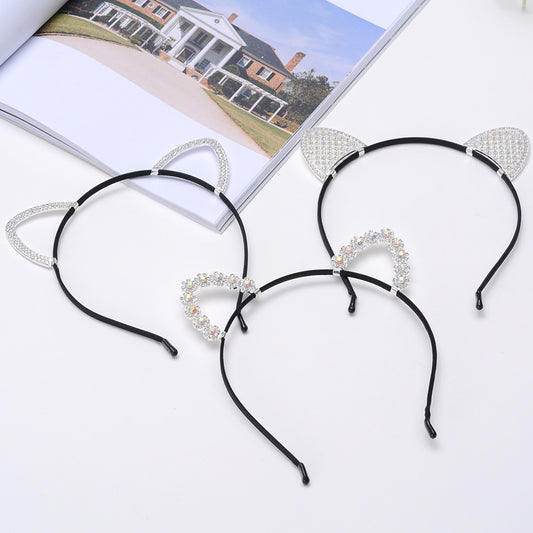Cute Handmade Diamond Little Devil Cat Ear Headband