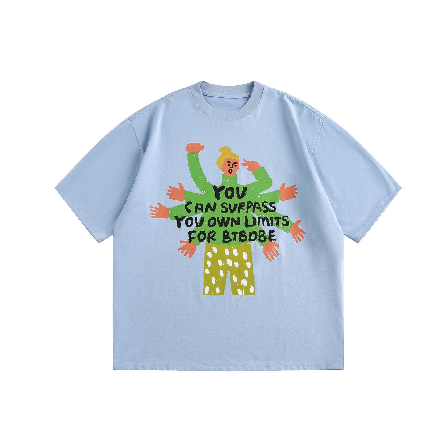 American Retro Alphabet Casual Loose Men's And Women's Short Sleeve