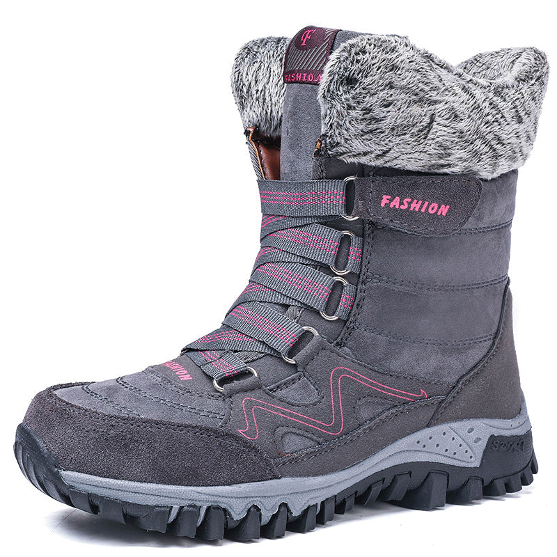 Mid-tube Hiking Shoes Cross-border Thick Cotton