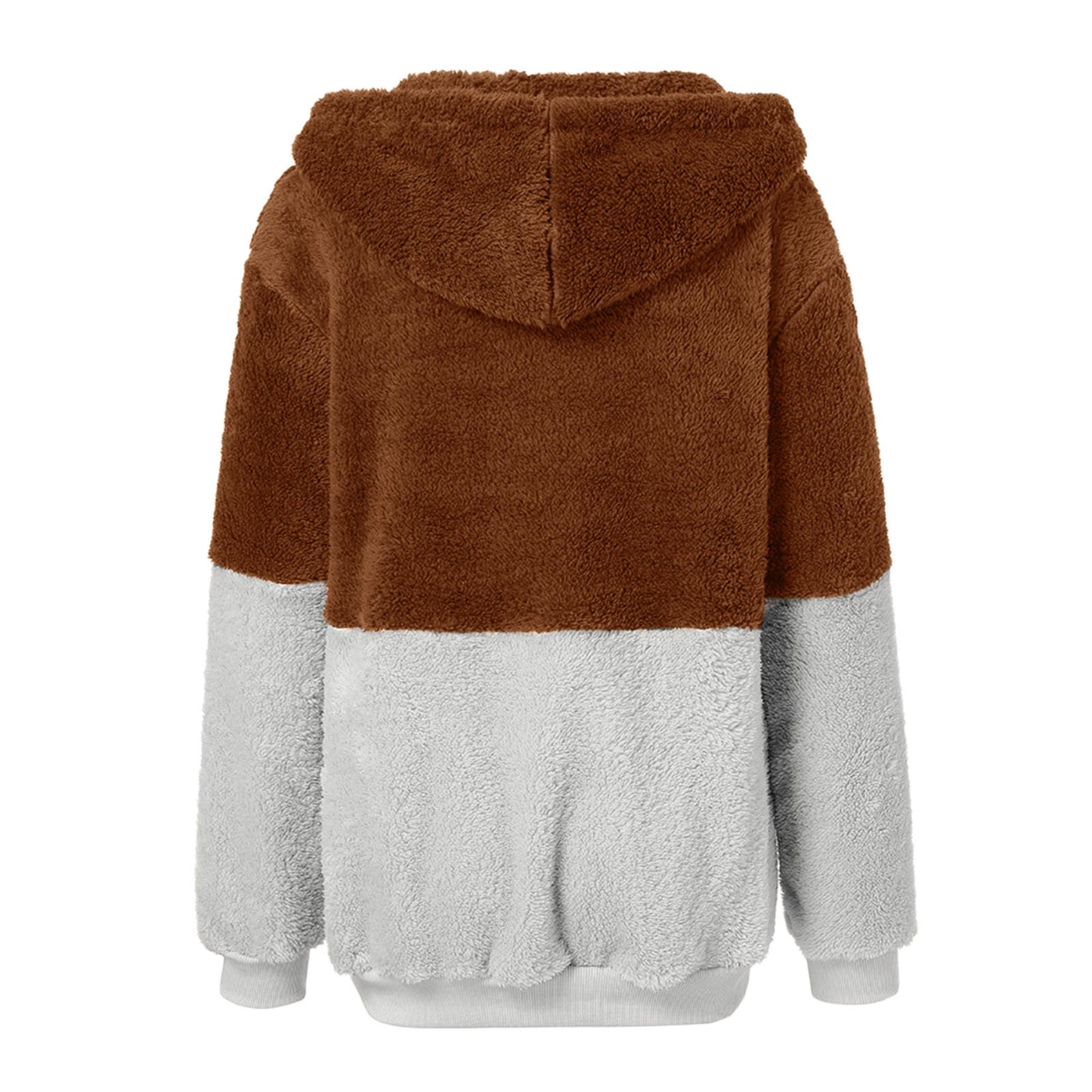 Europæisk og amerikansk langærmet lynlås hættetrøje farvet dame-sweaterjakke