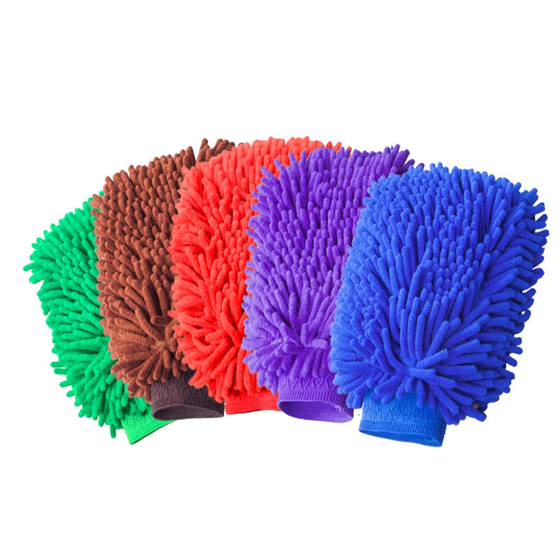 Chenille Coral Car Foaming Gloves Household Cleaning