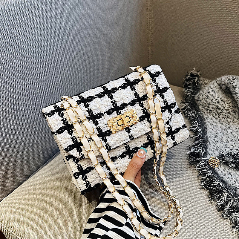 Damemode Trendy Kædetaske Tekstur Crossbody