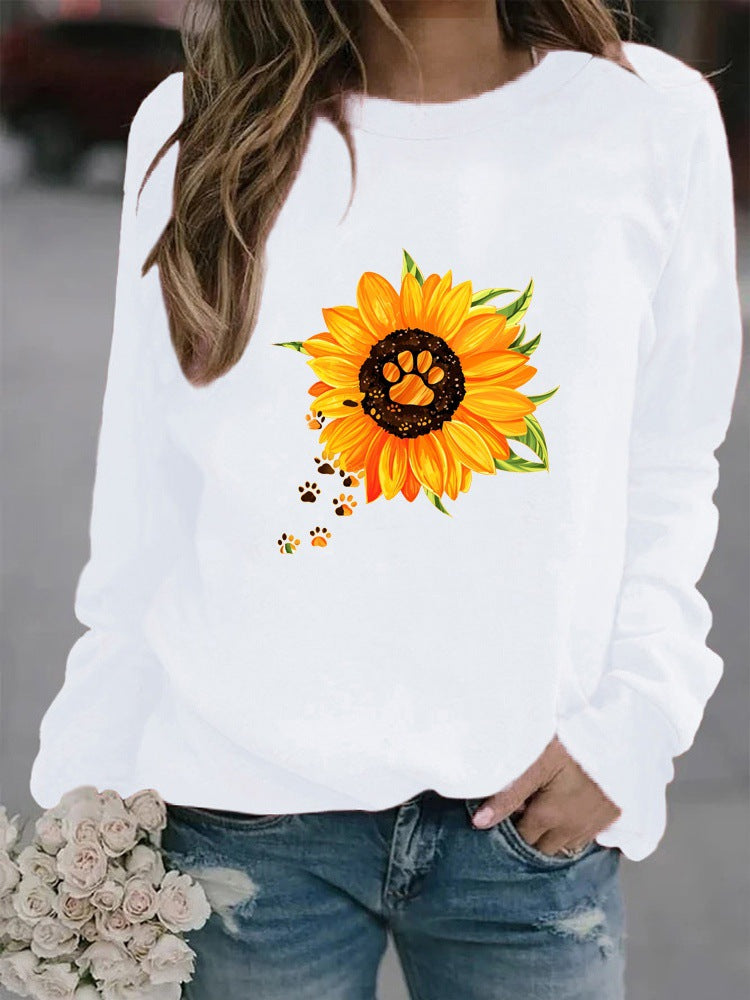 Rundhals Print Sweatshirt Langærmet Dame