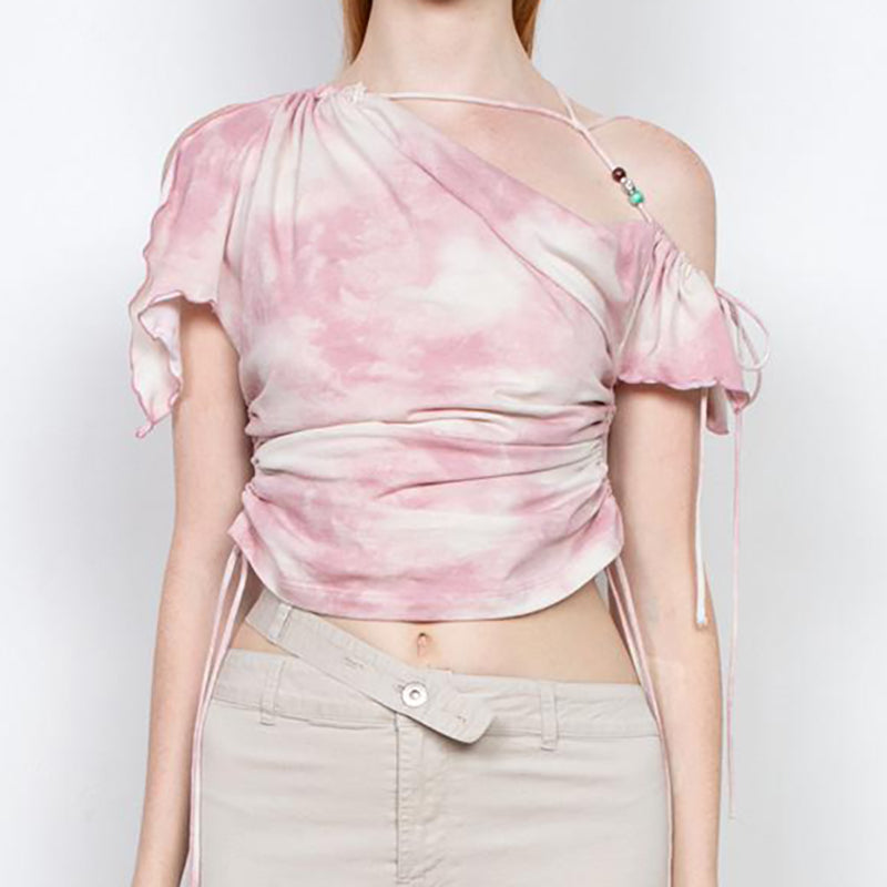 New Women's Drawstring Strappy Cropped Top