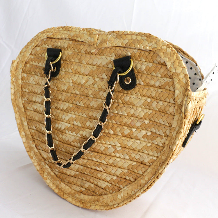 Simple And Fashionable One-shoulder Diagonal Bag Beach Vacation Straw