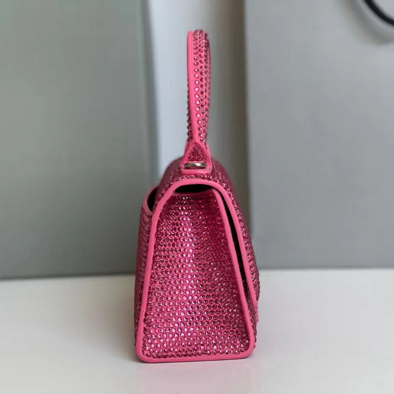 Ren Hånd Hårdt Arbejde Fuld Diamant Blingbling Timeglas Taske