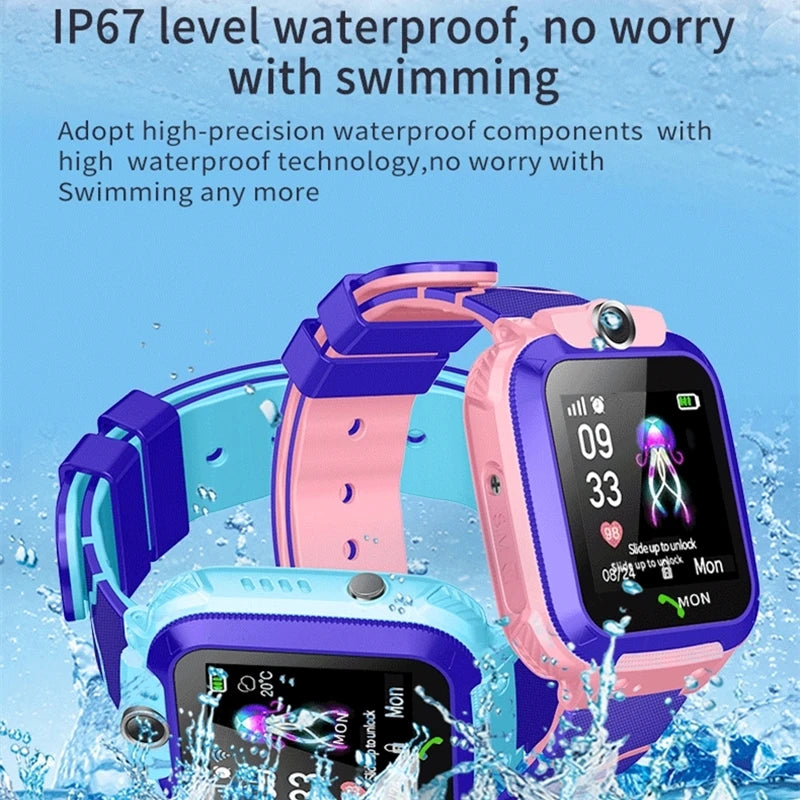 Q12 Kids Smart Watch IP67 Waterproof SOS Camera Phone 2G SIM Card Voice Call LBS Location Child Clock Smartwatches Gift
