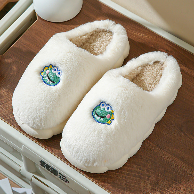 Men's And Women's Indoor Household Couple Fluffy Fluffy Soft Sole Cotton Slippers
