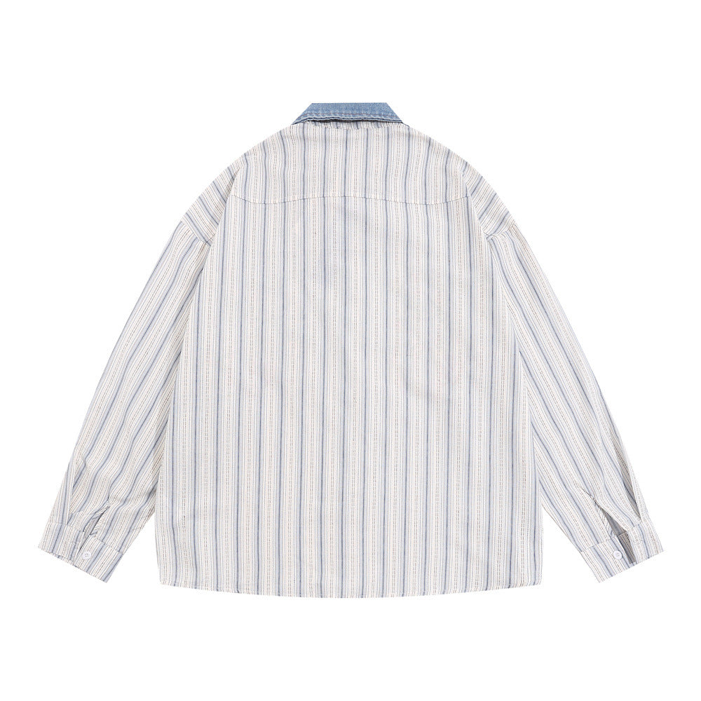 American-style Street Fashion Cartoon Embroidered Long-sleeved Shirt