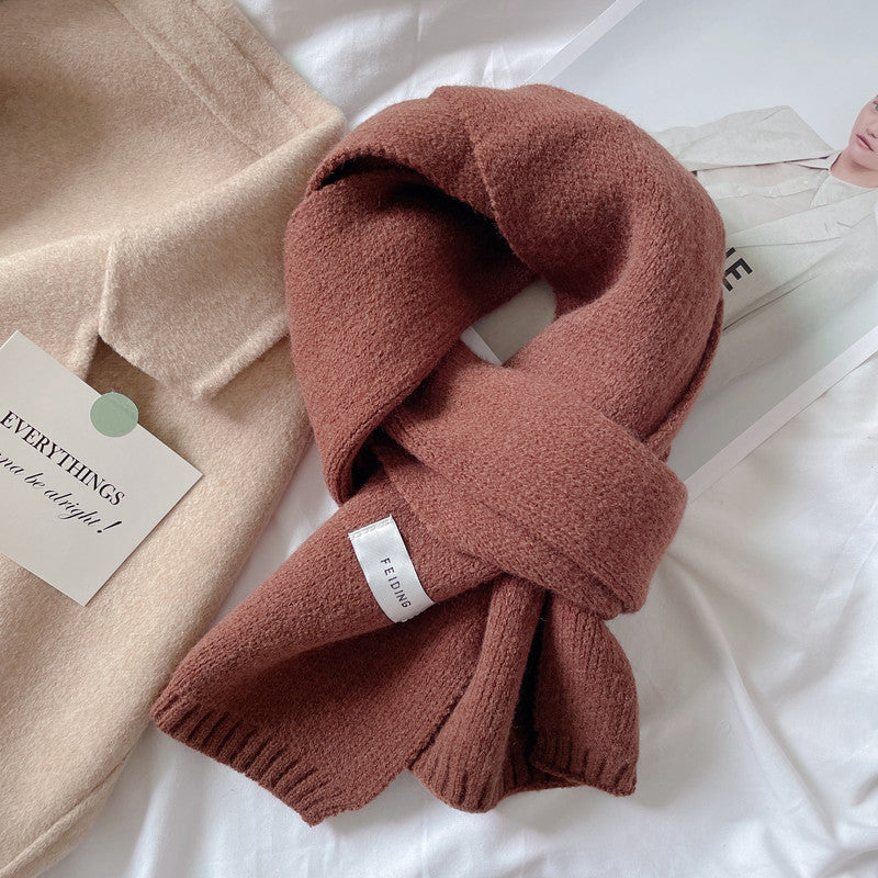 Students' Solid Color Trendy White All-match Scarf
