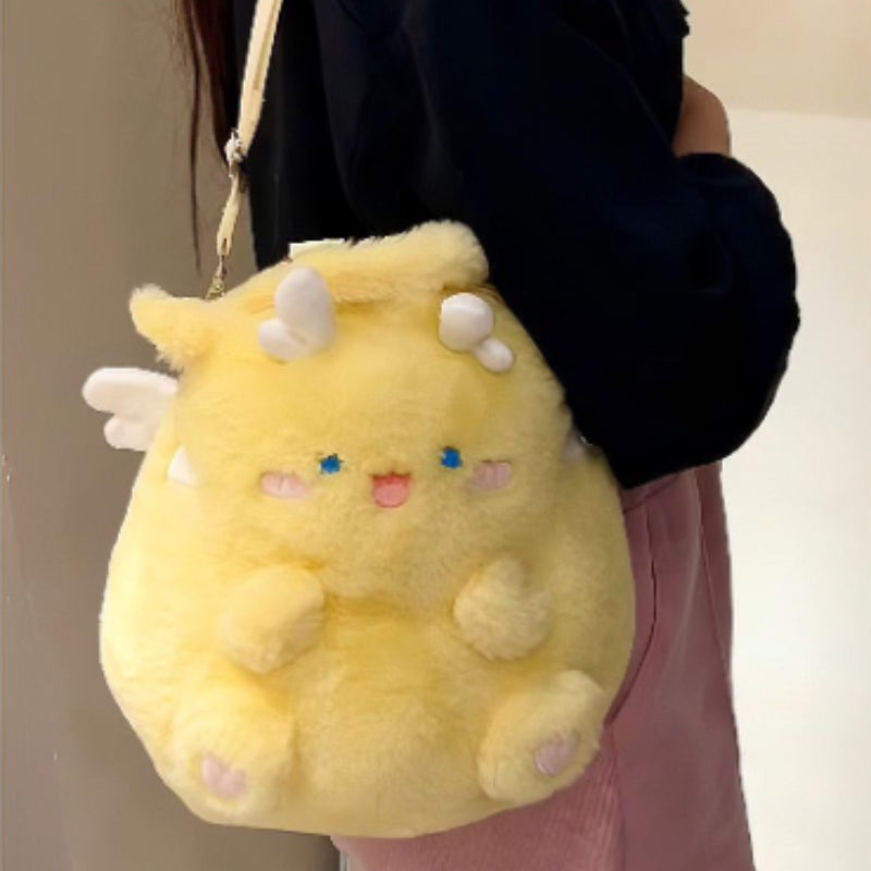 Squatting Dragon Cartoon Plush Doll Bag Girl's Heart Backpack