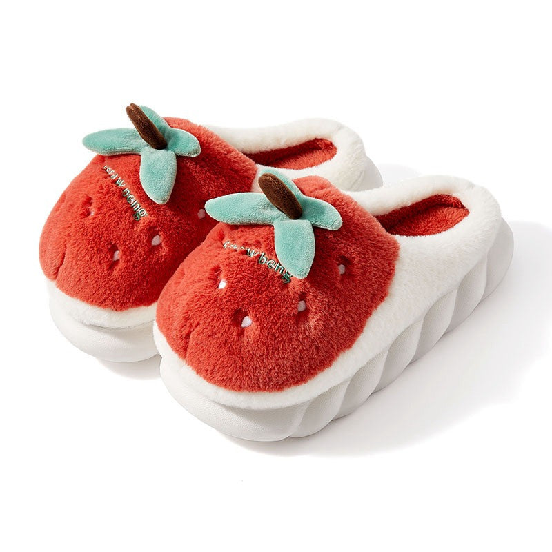 Men's And Women's Home Cute Thick Bottom Non-slip Fluffy Slippers