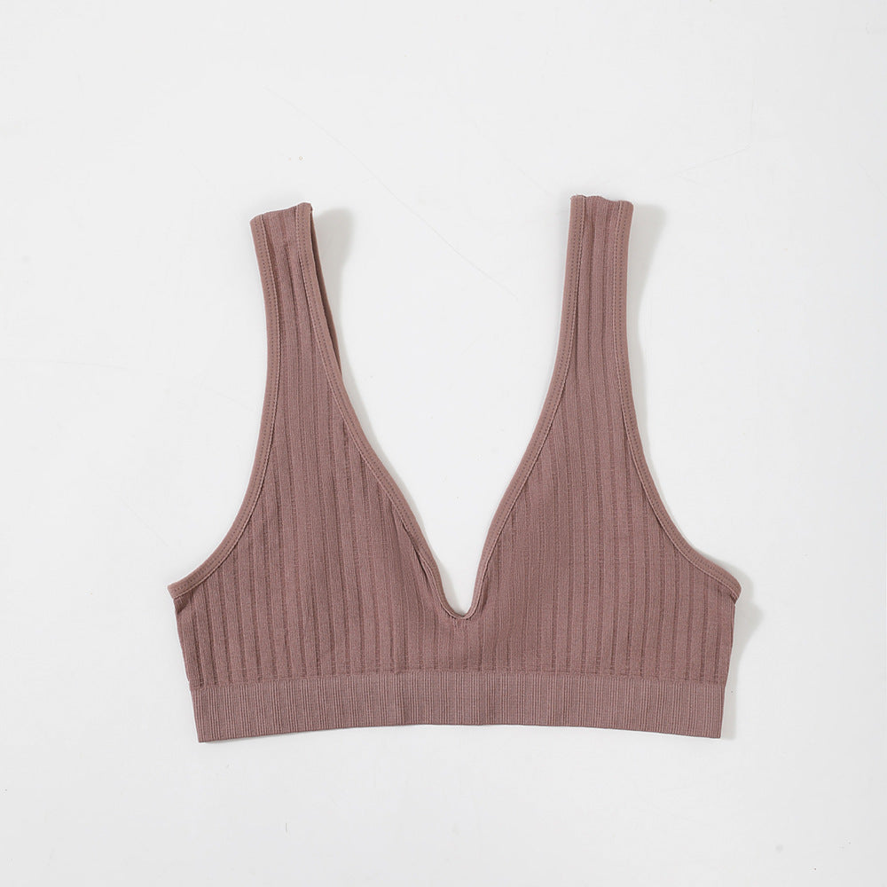 French Deep V Large Size Bra Bottoming Vest