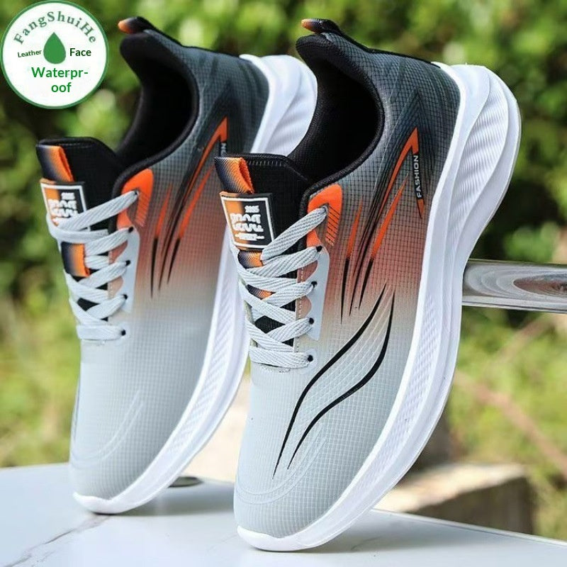 Mens Soft-soled Leather Waterproof Casual Athletic Shoes