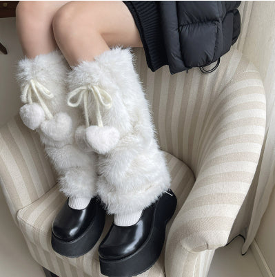 Fur Booties Warm Plush Shoe Cover Pile Style Support Hosiery