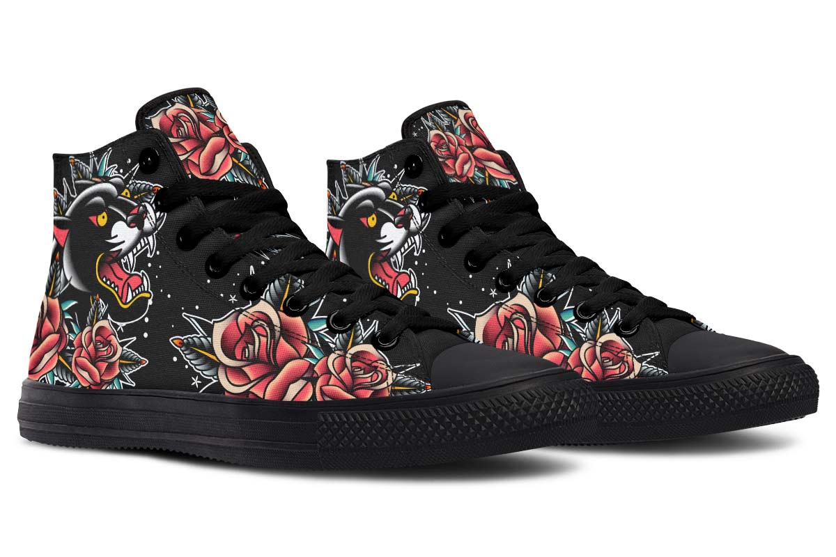 Men's And Women's Fashion Color Printing High-top Canvas Shoes