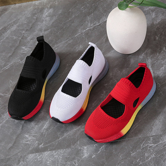 Women's Colorblock Fly Knit Casual Sneakers