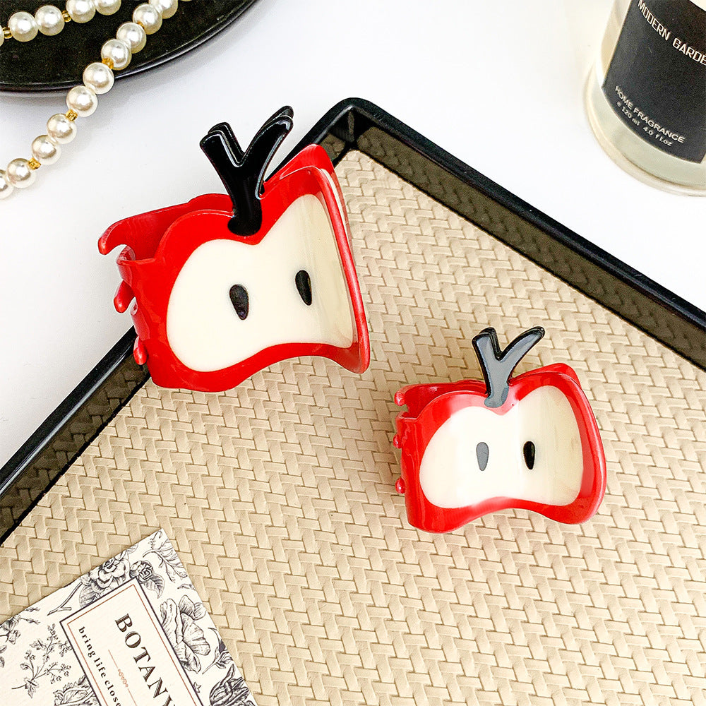 Cute Large Red Spliced Handmade Hair Clip