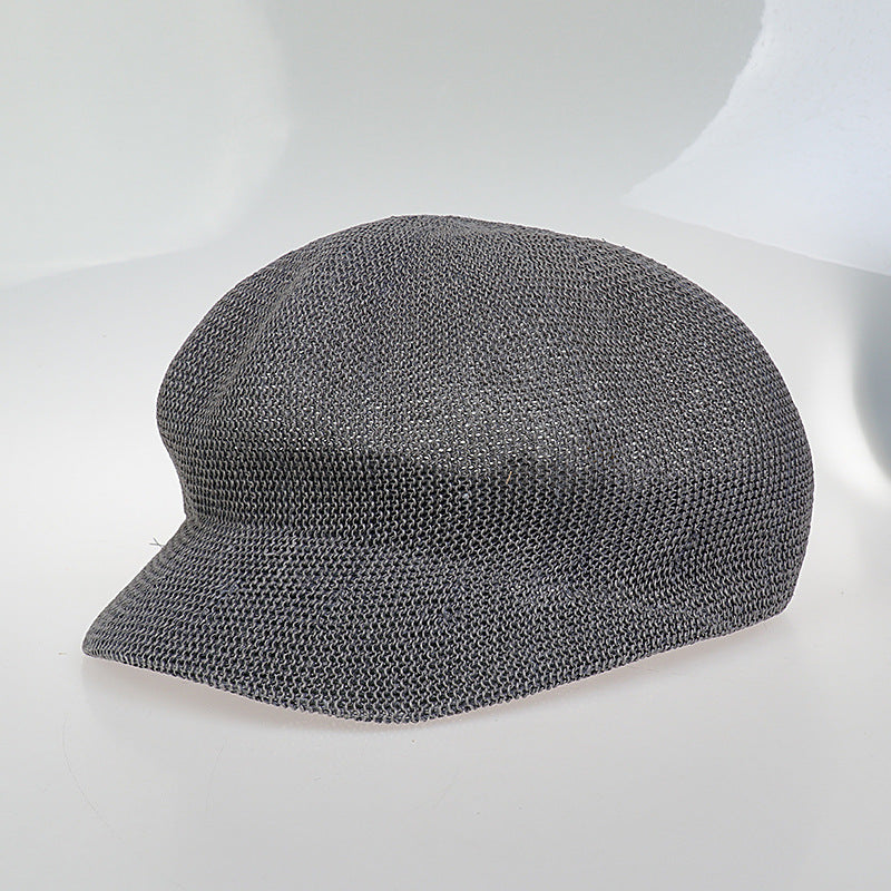 Summer Octagonal Cap Straw Hat Beach Vacation Duck Tongue Painter Cap Sun-proof