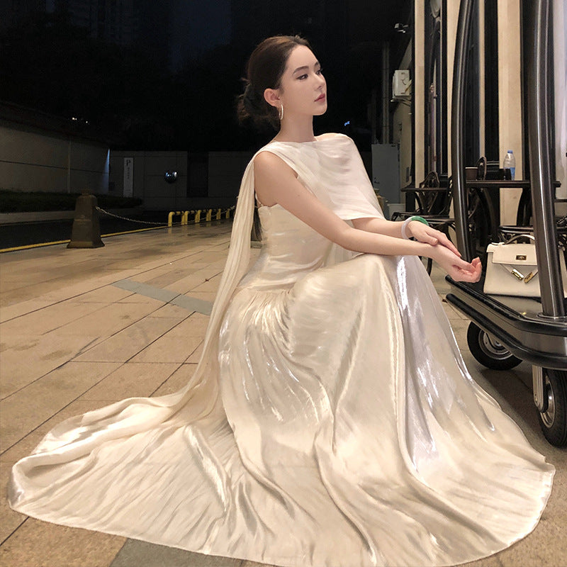 Chic French-style Halterneck Dress