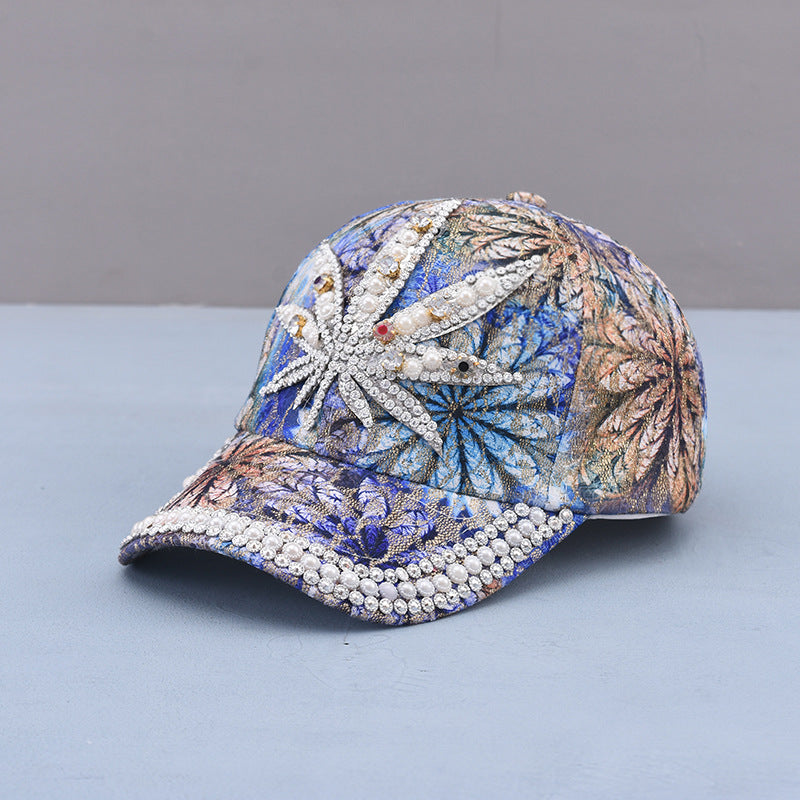 Outdoor Colorful Handmade Pearl Baseball Hat