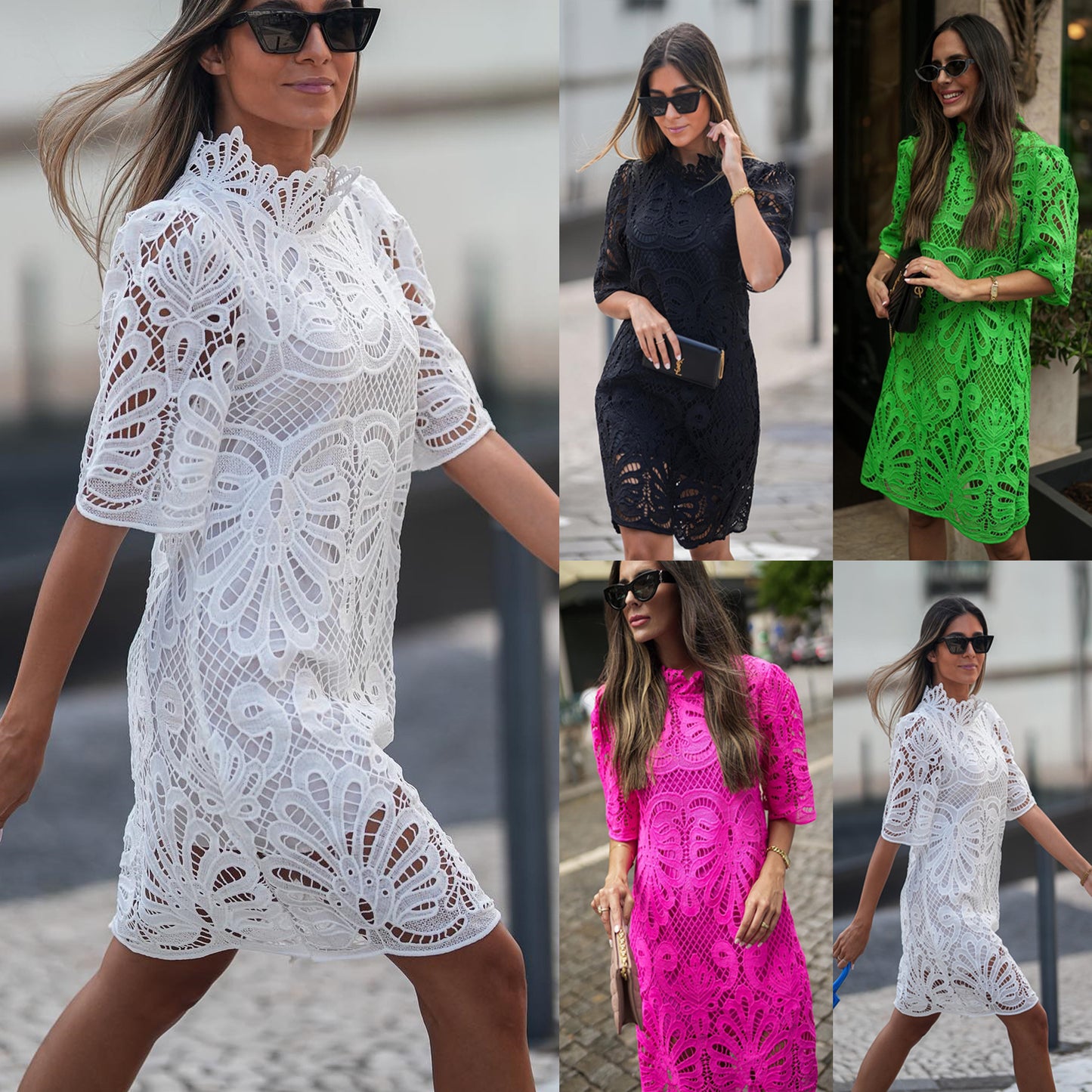 Women's Relaxed-fit Midi-sleeve Dress