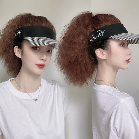 Horse Tail Wool Curly Hair Style Duck Tongue Hat