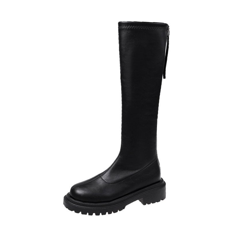 Korean Version Of The New Velvet Heightened Knight Boots