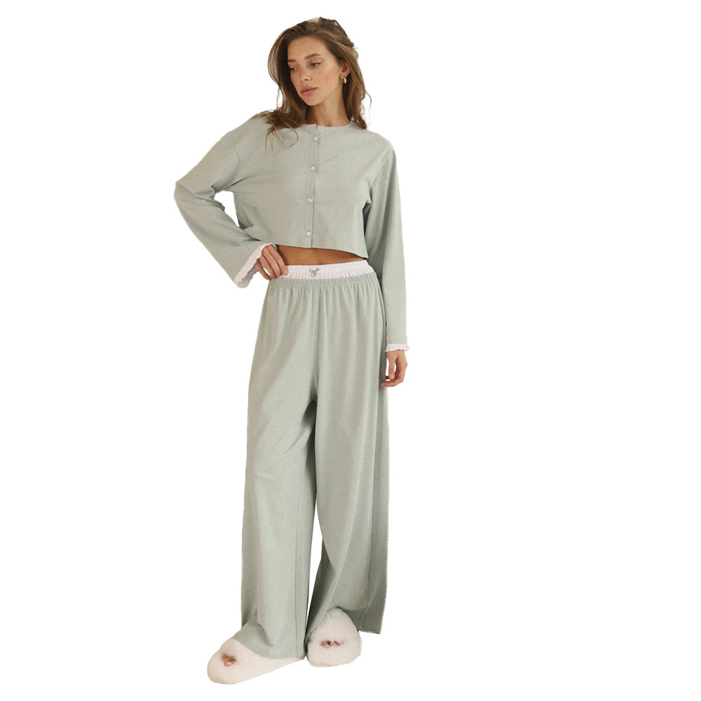 Long Sleeve And Pants Pajama Set Loungewear