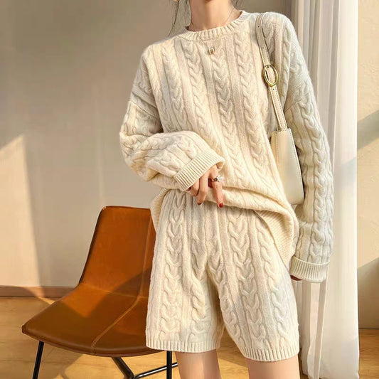 Early Autumn Temperamental Minority Idle Style Sweater Set
