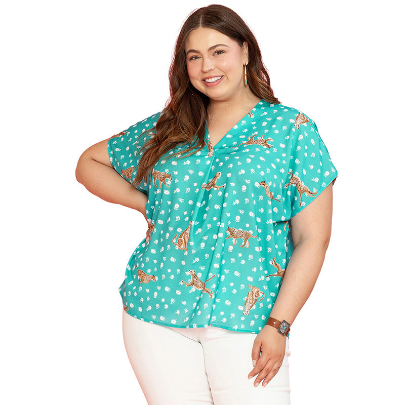 European And American Thin Loose Plus Size Short Sleeve