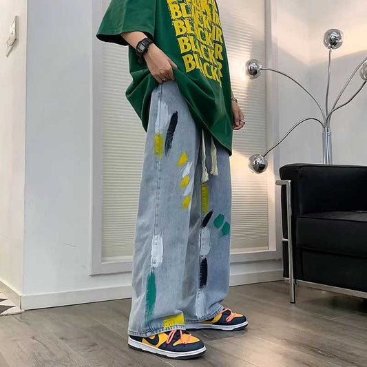 Hip Hop Loose Wide-legged Versatile Personalized High Street Straight Pants