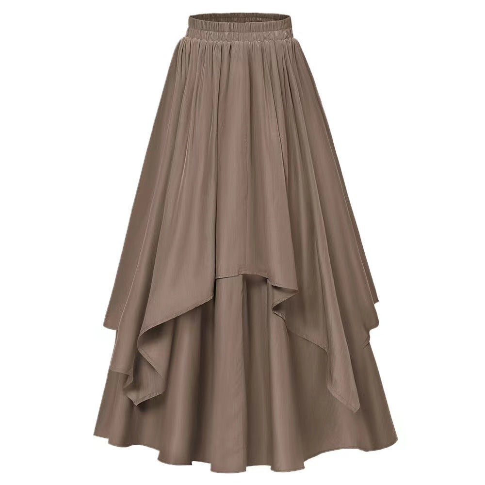 Irregular Mid-length Skirt With An Elastic Waist