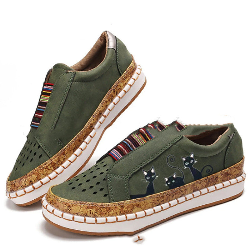 Women's Plus Size Casual Flat Shoes Elastic Slip On